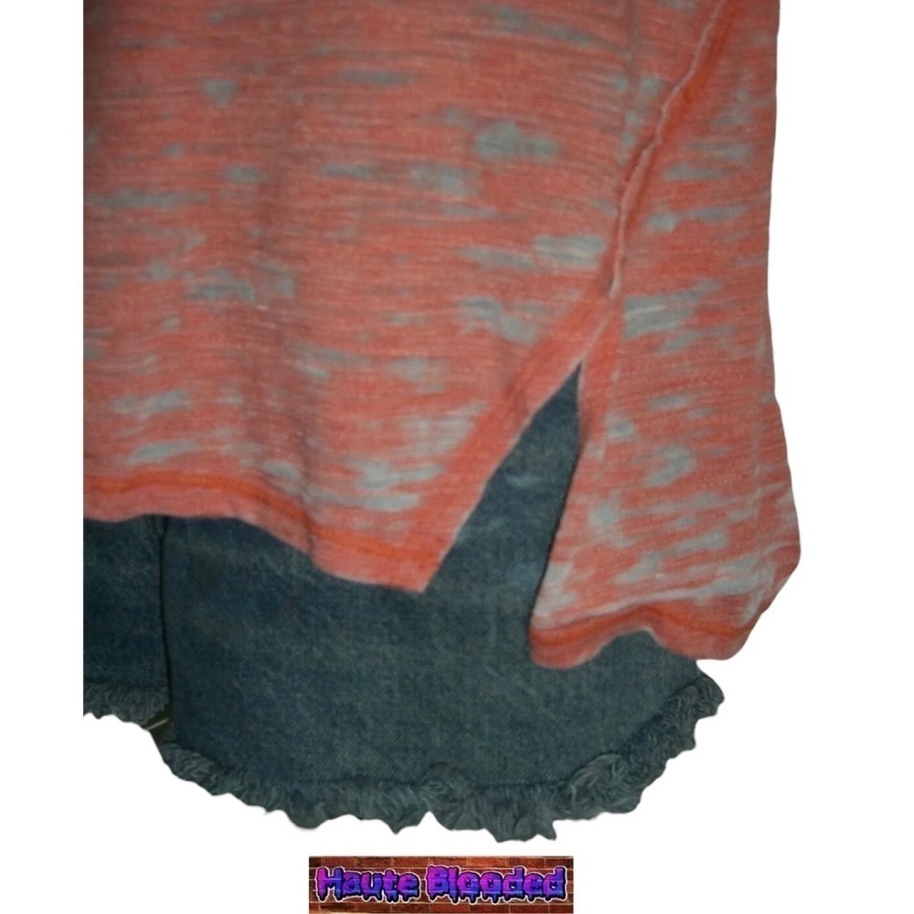 We The Free Orange Burn Out Distressed Tee Shirt Free People Urban Outfitters - Picture 8 of 10
